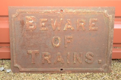 Lot 356 - Railway Notice Beware of The Trains