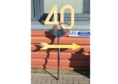 Lot 369 - Wrought Iron Trackside Speed Limit Indication Sign