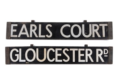 Lot 373 - London Underground Double Sided Enamel Train Cab Destination Board Gloucester Rd/Earls Court