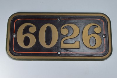 Lot 391 - King Class GWR Locomotive Cabside Plate 6026 King John