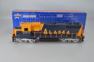 Lot 398 - USA Trains G Gauge R22216 Alaska blue and yellow GP38-2 No 2004 Bo-Bo Diesel Locomotive