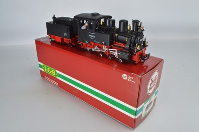 Lot 421 - LGB DR Black Steam Locomotive with Tender 0-6-0T (1)