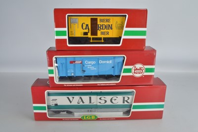 Lot 424 - LGB Swiss Goods Wagons (3)