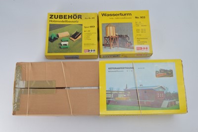 Lot 433 - hmb Holzmodellbausatz G Gauge Wood Kit Freight Station Water Tower and Stairs (3)