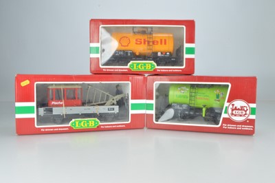 Lot 448 - LGB boxed 2 Axle Tank  and Flat Cars (3)