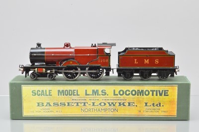 Lot 482 - Bassett Lowke 0 Gauge 4-4-0 Loco and Tender Electric 3-Rail LMS 'Compound' No 1108