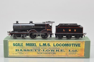 Lot 509 - Bassett Lowke 0 Gauge  4-4-0 Loco and Tender LMS 2P compound, black with red lining, No 601