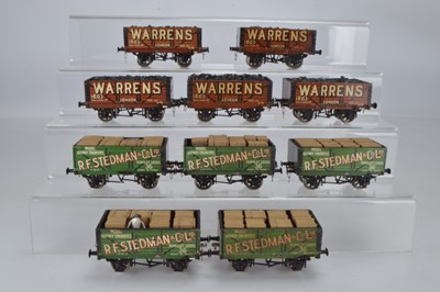 Lot 554 - Leeds Model Company O Gauge Open Wagons 5 x Steadman and 5 x Warrens (10)