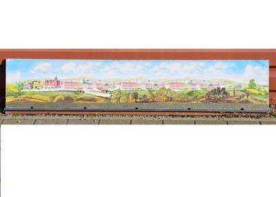 Lot 569 - A Scenic backboard for use on a model railway split into 6 parts (6)