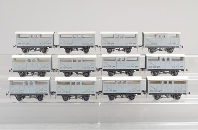Lot 603 - Slaters or similar O Gauge kit built Cattle Wagons, (12)