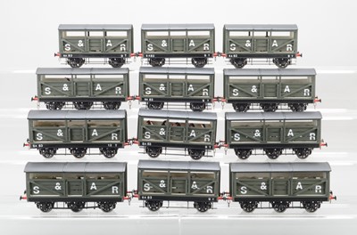 Lot 607 - Kit / scratch built O Gauge cattle Vans, (12)