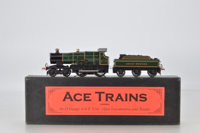Lot 625 - Ace modern issue O gauge E/22 'City' Loco and Tender, 'Great Western' to tender, 'City of Exeter, No 3719