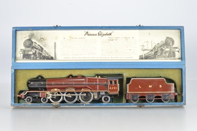 Lot 664 - Hornby O Gauge 3-Rail LMS lined maroon 4-6-2  Princess Class 'Princess Elizabeth' Locomotive and tender