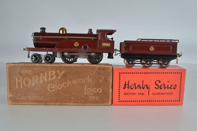 Lot 666 - Hornby O Gauge 4-4-0 No 2 Midland Railway red 2711 (1921-23) Locomotive and Tender