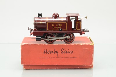 Lot 671 - French Hornby unboxed O Gauge PLM maroon 0-4-0 Clockwork Tank Locomotive