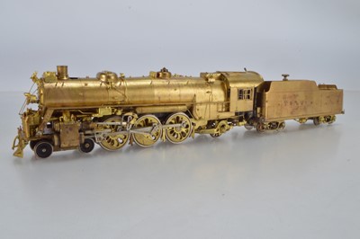 Lot 1021 - Westside Model Company live steam brass 4-6-2 locomotive and Tender, USRA Heavy Pacific, with plaque to underside of tender for steamcraft, England No 33