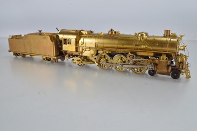 Lot 1021 - Westside Model Company O Gauge live steam brass 4-6-2 locomotive and Tender, USRA Heavy Pacific, with plaque to underside of tender for steamcraft, England No 33
