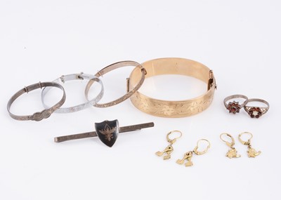 Lot 12 - A collection of rolled gold & silver & white metal items