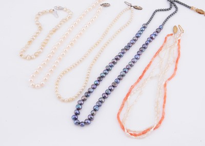 Lot 41 - A collection of strung pearl necklaces