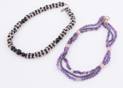 Lot 42 - Two multi strung quartz necklaces
