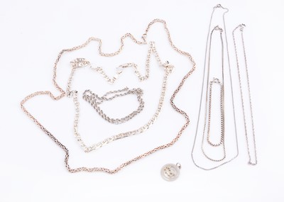Lot 57 - A collection of silver chain necklaces