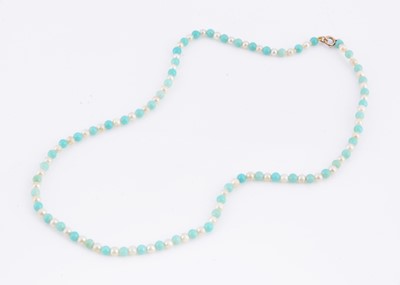 Lot 80 - A pearl & turquoise style strung bead necklace