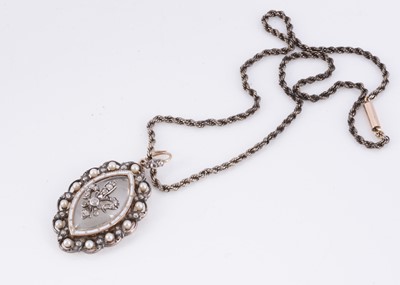 Lot 143 - An Edwardian rock crystal, seed pearl & diamond necklace