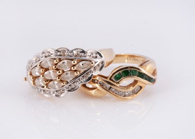 Lot 155 - Two 14ct gold dress rings