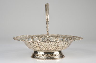 Lot 289 - A Victorian silver swing handled bread basket by Martin Hall & Co