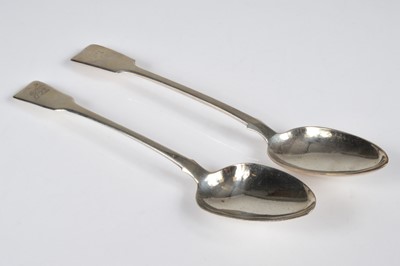 Lot 292 - Two antique silver serving spoons