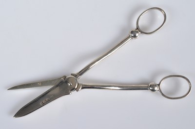 Lot 301 - A pair of silver Victorian grape scissors