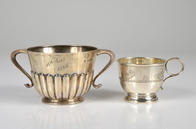 Lot 304 - Two silver christening items