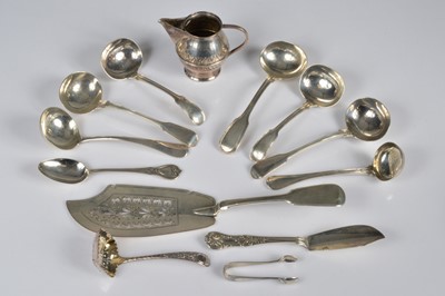 Lot 310 - A collection of silver Georgian & later flatware