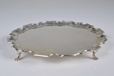 Lot 315 - A George VI silver salver by JW & Co