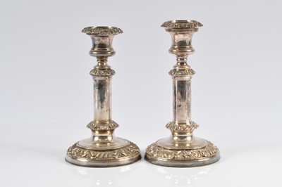 Lot 333 - A pair of silver plated candlesticks