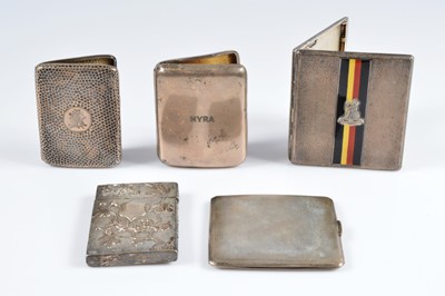 Lot 345 - Four silver cigarette cases and one other