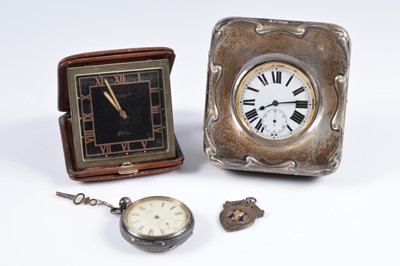 Lot 347 - A George V period silver mounted goliath pocket watch holder and other items