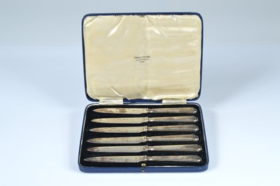 Lot 364 - A set of six 1930s silver dessert knives