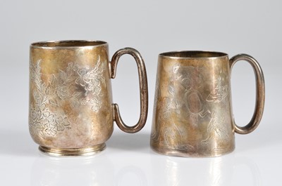 Lot 376 - Two Victorian and later silver Christening mugs