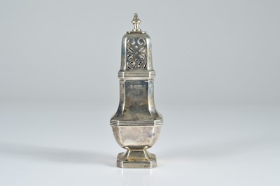 Lot 377 - A late George V silver sugar caster by Charles Boynton & Sons