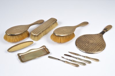 Lot 389 - An Art Deco silver dressing table set