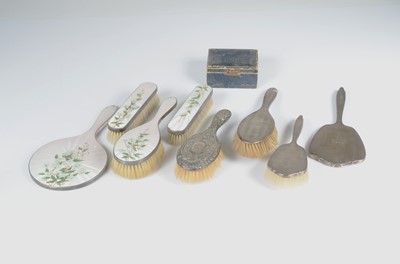 Lot 399 - Nine Victorian and later silver dressing table items