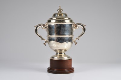 Lot 404 - A late Victorian silver presentation trophy cup and cover by Charles Stuart Harris