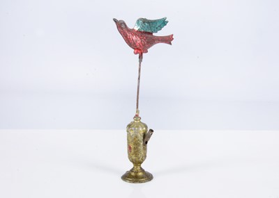 Lot 36 - A late 19th century lead and tinplate bird whistle