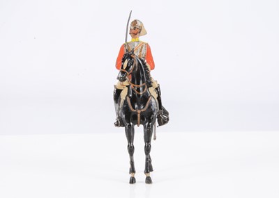 Lot 407 - A rare Haffner ‘Röbrenottos’ mounted Life Guard lead toy soldier,  circa 1890