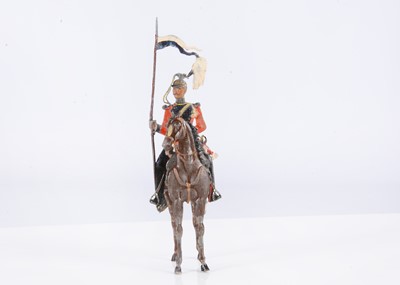 Lot 408 - A rare Haffner ‘Röbrenottos’ mounted Lancer lead toy soldier,  circa 1890