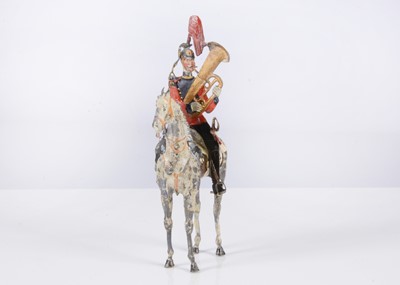 Lot 410 - A rare Haffner ‘Röbrenottos’ mounted bandsman lead toy soldier,  circa 1890