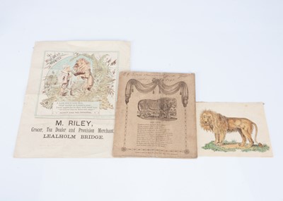 Lot 431 - 19th century lion themed ephemera