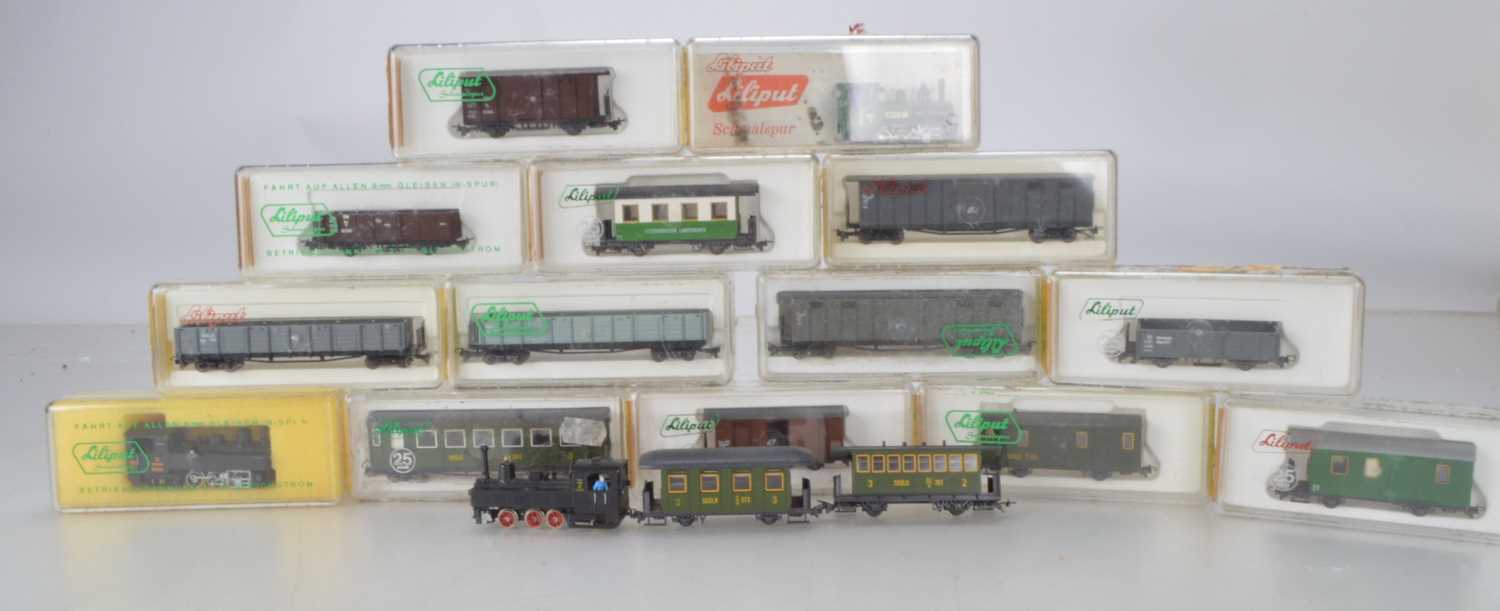 Lot 55 - Liliput 009/HOe Locomotives and Passenger and Goods Rolling Stock (17)