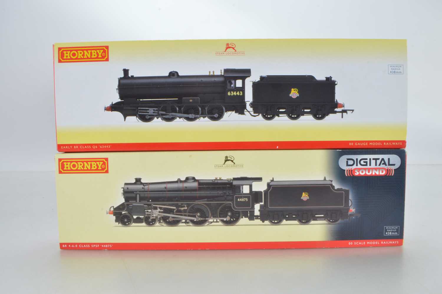 Lot 76 - Two Hornby (China) boxed 00 Gauge BR black early crest Locomotives and Tenders one with DCC Sound (2)